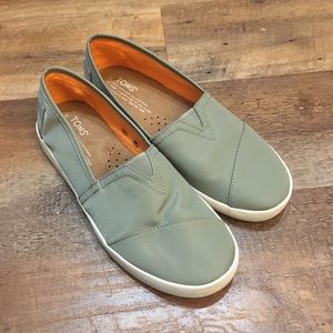 Toms grey slip on flats
